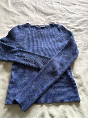 Mango Ribbed Crewneck Sweater - Blue
